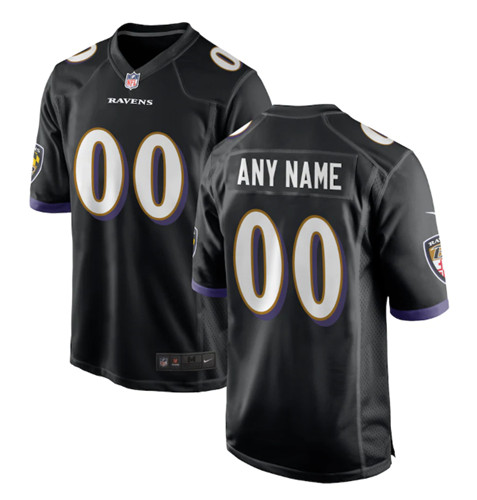 Men's Baltimore Ravens ACTIVE PLAYER Custom Black Game Jersey